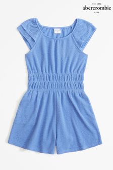 Abercrombie & Fitch Blue Textured Knit Jumpsuit