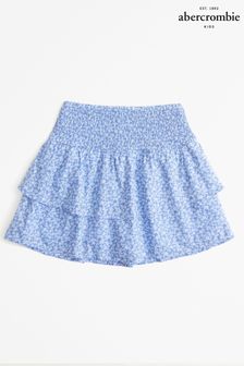 Abercrombie & Fitch mini-jupe bleue à volants et fleurs double épaisseur (N20701) | €34