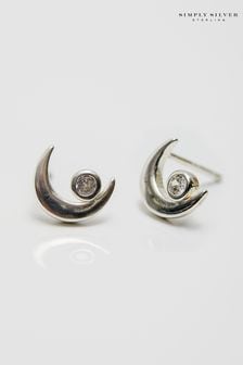 Simply Silver Sterling Silver Mini Moon Stud Earrings (N20719) | ₪ 75