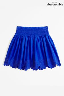 Abercrombie & Fitch Blue Eyelet Detail Boho Skirt (N20724) | AED161
