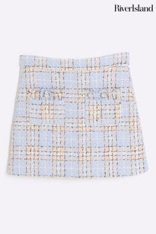 River Island Blue Girls Boucle A Line Skirt (N20761) | €28