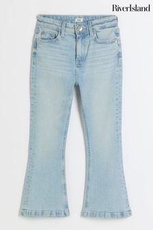 River Island Blue Girls Light Wash Flare Jeans (N20810) | KRW44,800 - KRW53,400