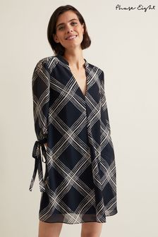 Phase Eight Blue Cora Check Tunic Dress (N20846) | OMR51