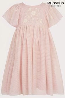 Monsoon Pink Baby Giselle Floral Dress (N21007) | 178 QAR - 188 QAR
