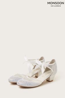 Monsoon Natural Diamanté Princess Shoes (N21015) | €39 - €44