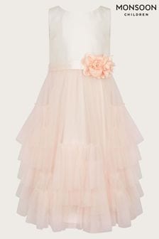 Monsoon Pink Sofia Ruffle Dress (N21037) | AED426 - AED497