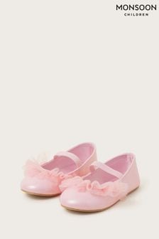 Monsoon Pink Baby Ruffle Walker Shoes (N21074) | $35