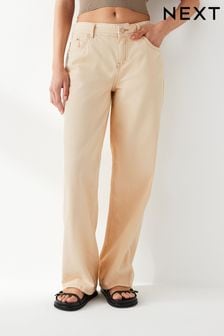 Ecru White Baggy Wide Leg Jeans (N21230) | $68