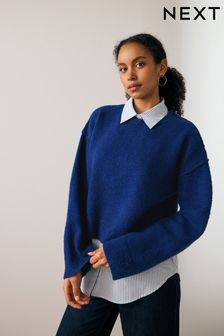 Kobaltov mod - 2 In 1 Smart Shirt Layer Knitted Jumper (N21347) | 1 280 K