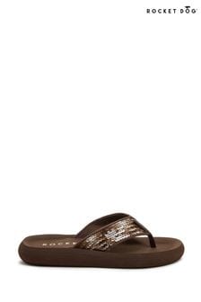 Rocket Dog Spotlight Olney Sequin Fabric Brown Sandals (N21458) | ￥4,230