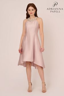 Adrianna Papell Natural Mikado Halter Dress (N21462) | NT$8,350