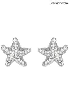 Jon Richard Silver Tone Cubic Zirconia Crystal Starfish Stud Earrings (N21559) | ₪ 91