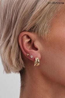 Jon Richard Gold Tone Stainless Steel Polished And Textured Hoop Earrings (N21560) | €24