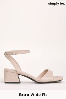 Simply Be Natural Regular/Wide Fit Barely There on Low Block Heels (N21595) | 144 QAR