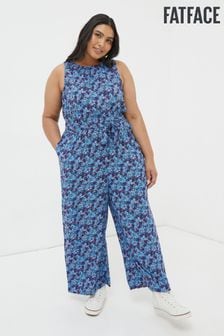 FatFace Purple Haylie Ink Floral Jumpsuit (N21660) | AED327