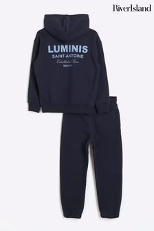 River Island Jungen Luminis Set mit Kapuzensweatshirt und Jogginghose (N21727) | 50 €