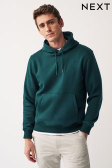 Teal Blue Regular Fit Jersey Cotton Rich Overhead Hoodie (N21992) | AED121