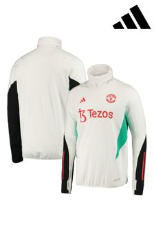 adidas White Manchester United Pro Training Warm Top (N22461) | SGD 194