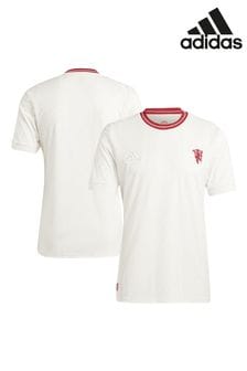 adidas White Manchester United Lifestyler Top (N22496) | SGD 174