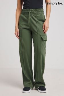 Simply Be Green Wide Leg Cargo Trousers (N22797) | LEI 167