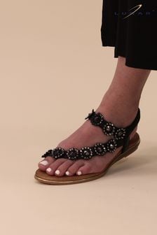 黑色 - Lunar Charlotte Ii Floral Gemstone Sandals (N22809) | NT$1,870