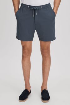 Reiss Airforce Blue Newmark Textured Drawstring Shorts (N22853) | €125