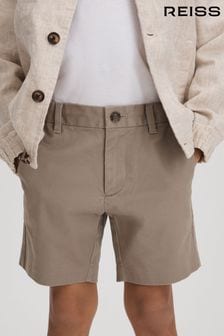 Reiss Mushroom Brown Wicket Junior Casual Chino Shorts (N22855) | AED187