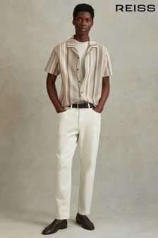 Reiss Ecru Multi Archer Jacquard Aztec Cuban Collar Shirt (N22868) | kr1,604