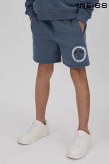Azul fuerza aérea - Pantalones cortos deportivos de algodón con motivo Ridley de Reiss (N22908) | 46 €