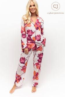 Cyberjammies Cream Floral Print Pyjamas Set (N22918) | ₪ 262