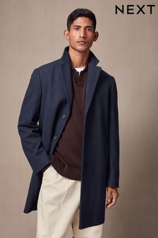 Navy Blue Epsom Overcoat (N22973) | kr1 290