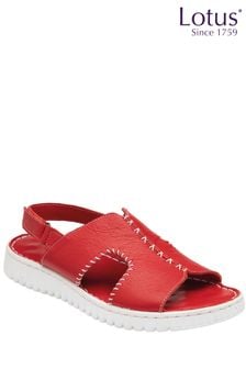 Czerwony - Lotus Leather Slingback Sandals (N22980) | 315 zł