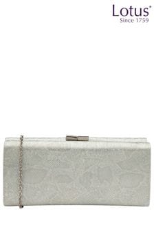 Silber/Weiß - Lotus Clutch-Tasche mit Kette (N23017) | 92 €