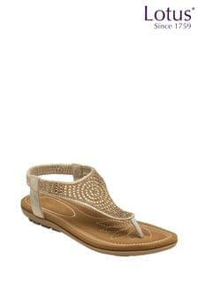 Lotus Gold Toe-Post Sandals (N23031) | $72