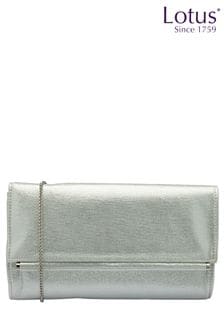 Lotus Silver Clutch Bag With Chain (N23037) | OMR26