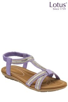 Lotus Purple Open-Toe Flat Sandals (N23040) | LEI 269