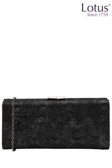 Lotus Black Clutch Bag with Chain (N23043) | $83