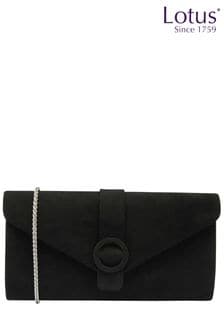 Lotus Black Clutch Bag With Chain (N23062) | $176
