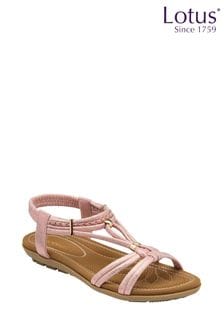 Lotus Pink Open-Toe Flat Sandals (N23086) | $77