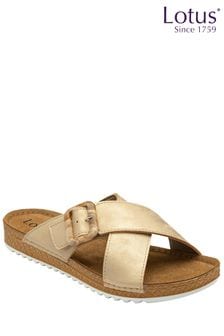 Lotus Gold/Brown Flat Mule Sandals (N23088) | €58