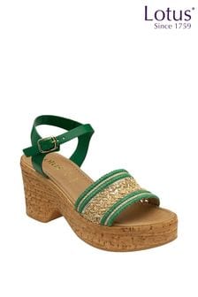 Lotus Green Open-Toe Sandals (N23108) | $95