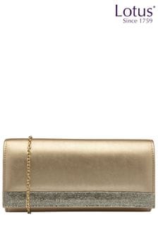 Lotus Gold Clutch Bag With Chain (N23114) | 247 QAR