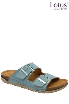 Lotus Blue Flat Mule Sandals (N23115) | kr584
