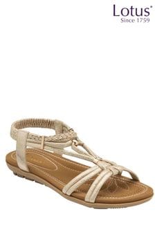 Lotus Gold Open-Toe Flat Sandals (N23126) | $72
