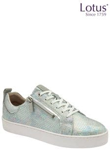 Lotus Silver Leather Zip-Up Trainers (N23199) | €89