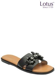 Lotus Black Mule Sandals (N23211) | AED250