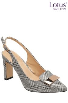 Lotus Silver Slingback Court Shoes (N23217) | €99