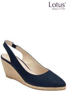 Lotus Blue Microfibre Wedge Espadrilles (N23231) | $86