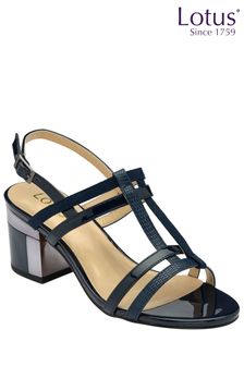 Lotus Blue Slingback Block-Heel Sandals (N23233) | AED360
