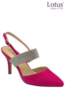 Lotus Pink/Sliver Slingback Court Shoes (N23242) | kr1 280